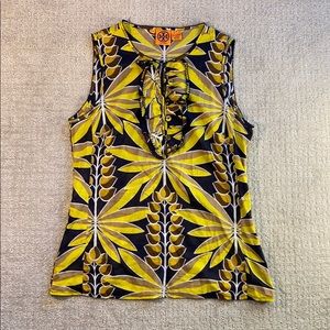 Tory Burch Floral Cotten Sleeveless Blouse